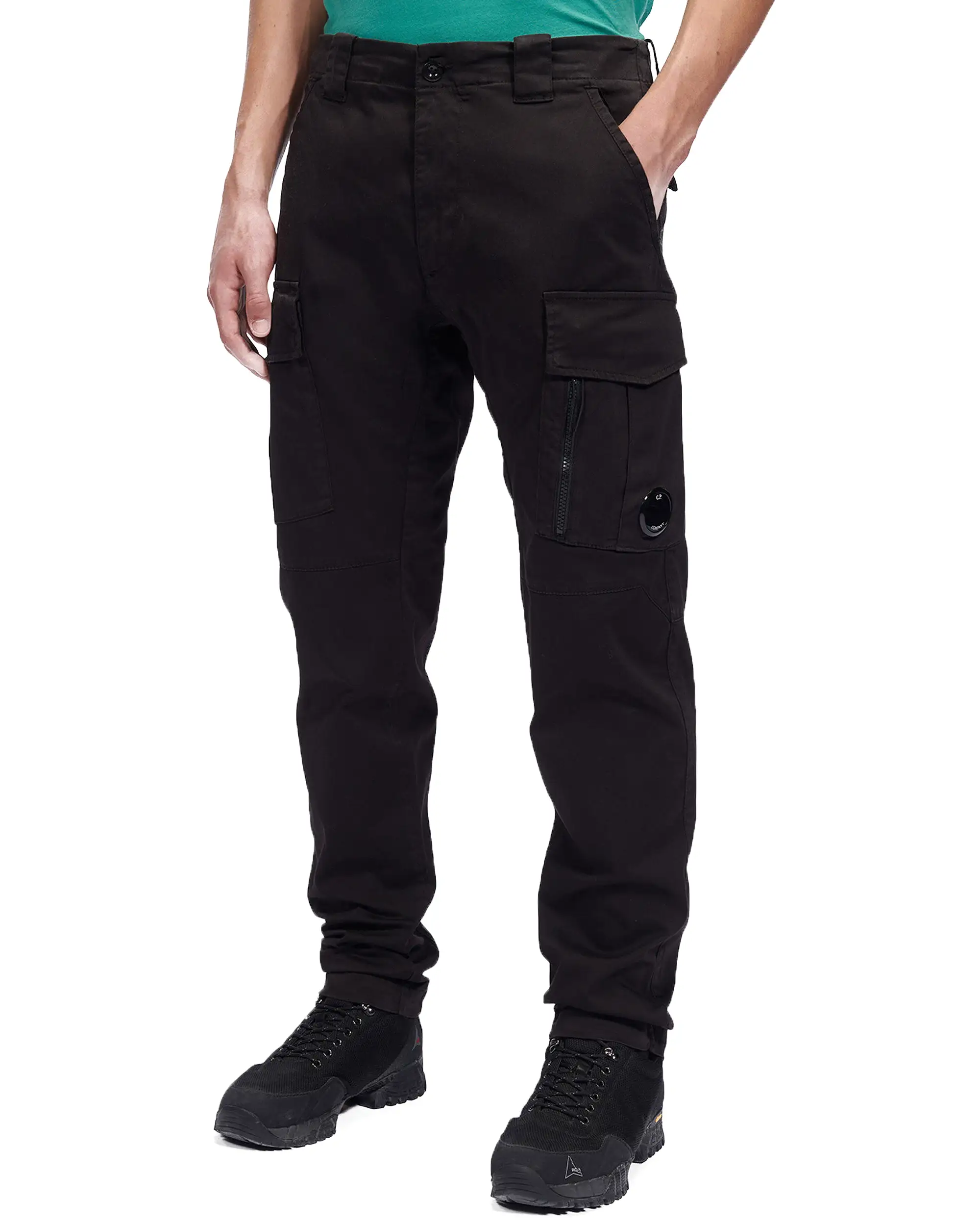 CP Company Pantalone Stretch Sateen Cargo Nero