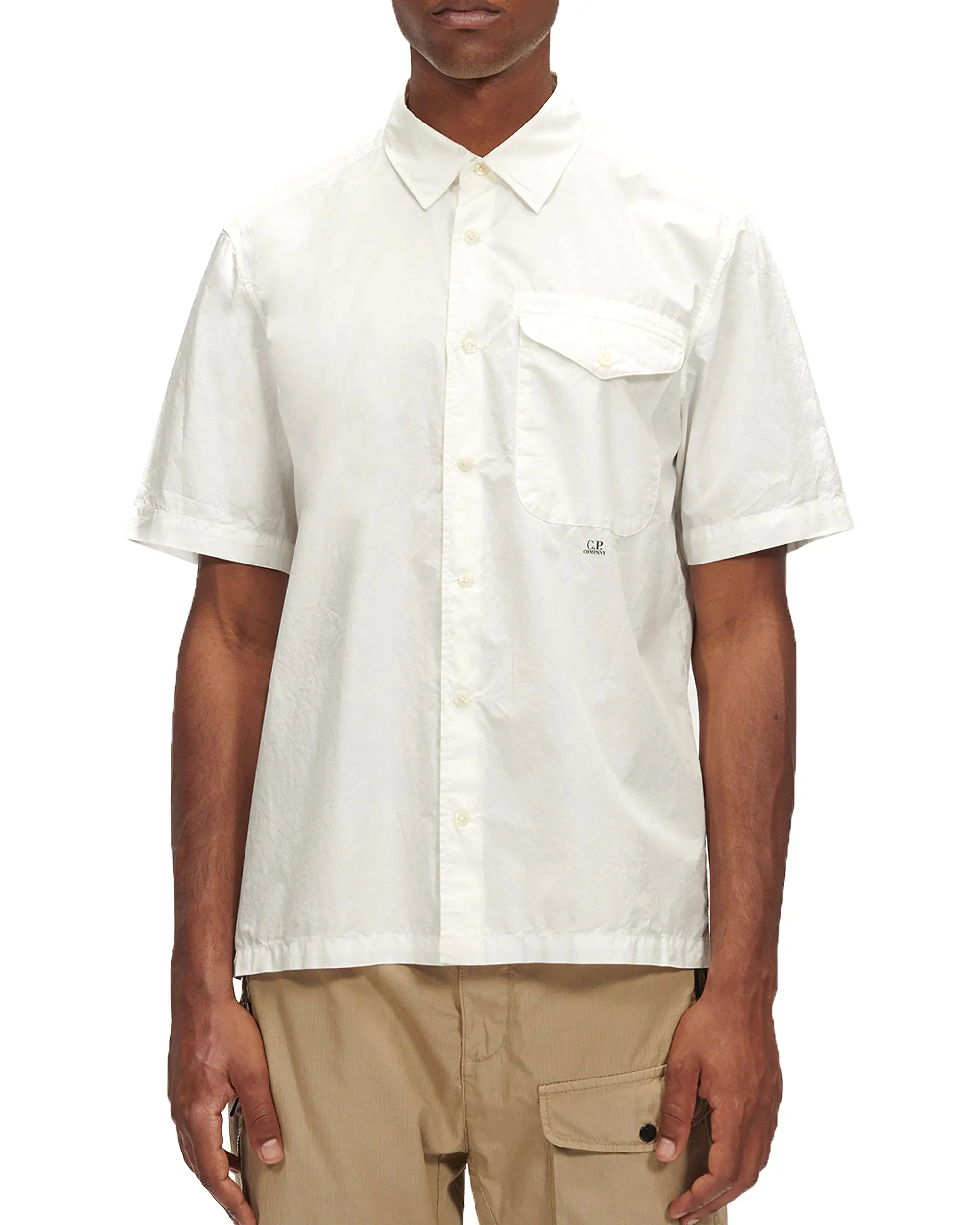 CP Company Popeline Pocket Shirt Bianco