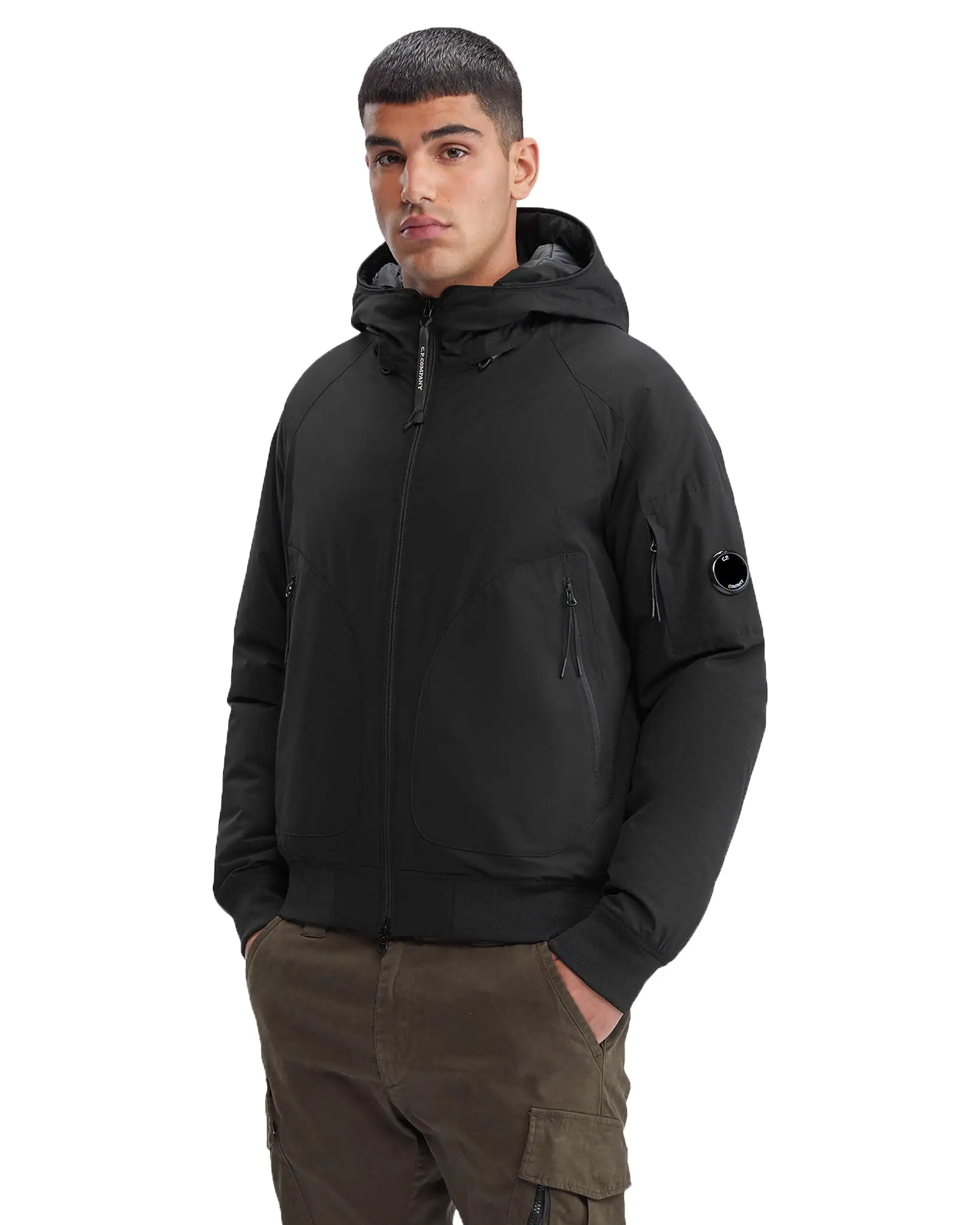 CP Company Pro-Tek Ribbed Hooded Jacket Nero