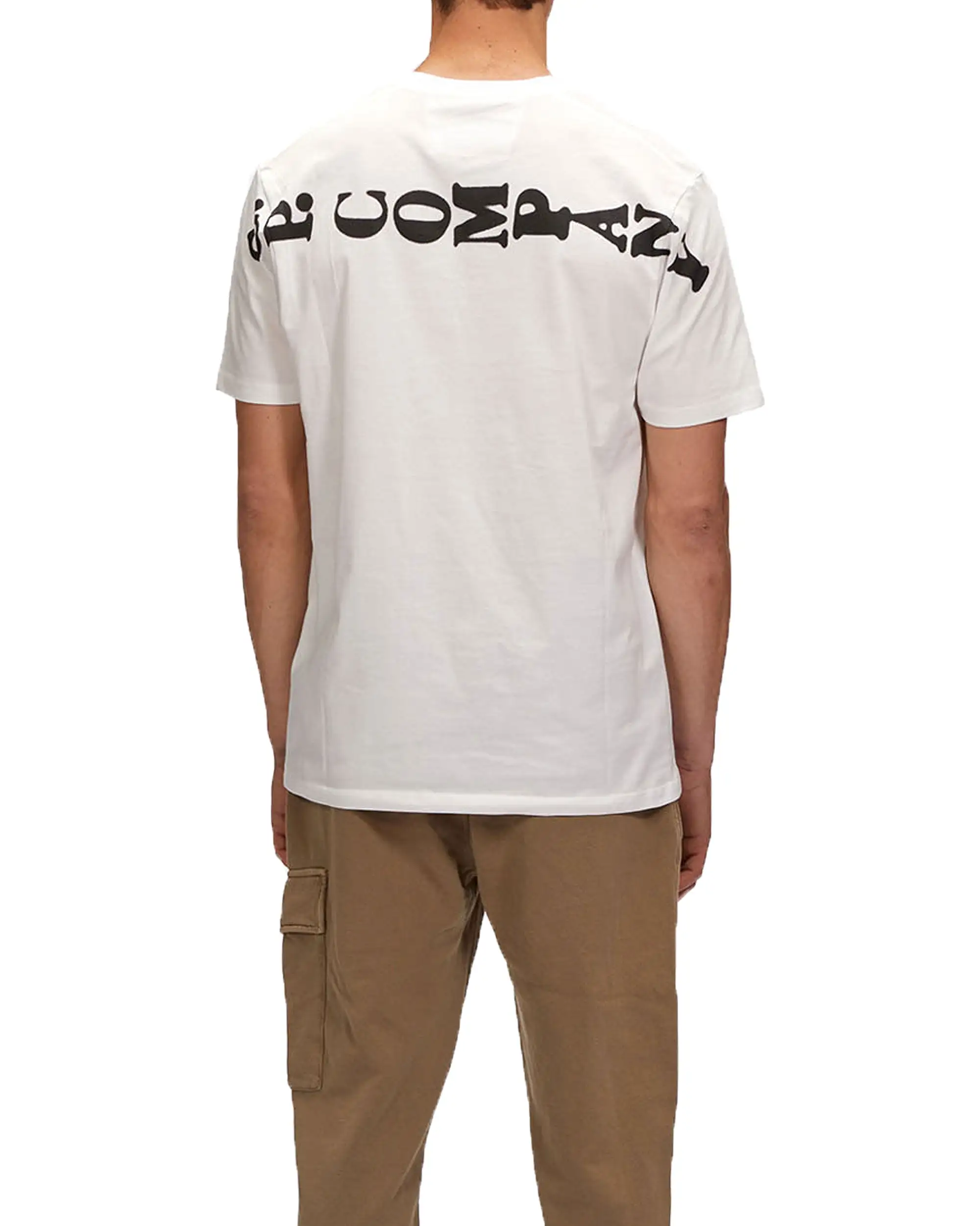 CP Company T-shirt 30-1 Horizontal Logo Bianco