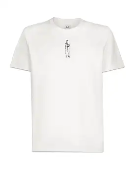 CP Company T-shirt 30-1 Horizontal Logo Bianco