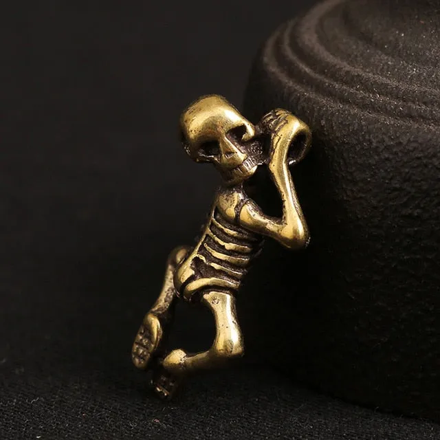 Creepy Punk Retro Brass Skull Baby