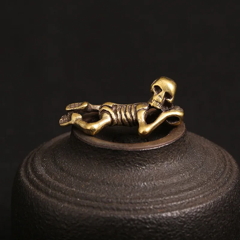 Creepy Punk Retro Brass Skull Baby