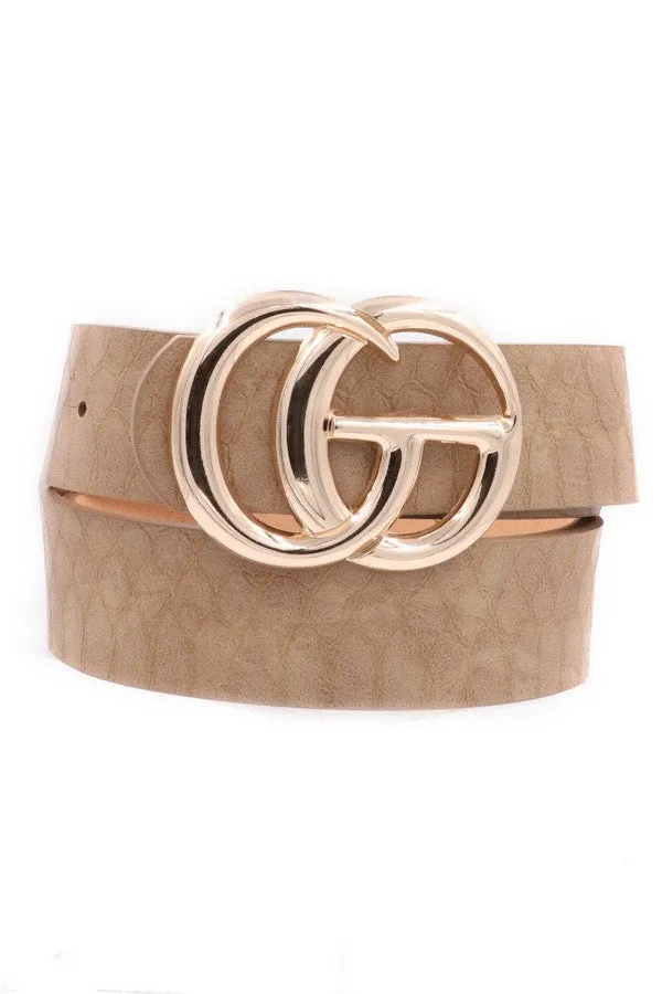 Crocodile Faux Leather CG Belt