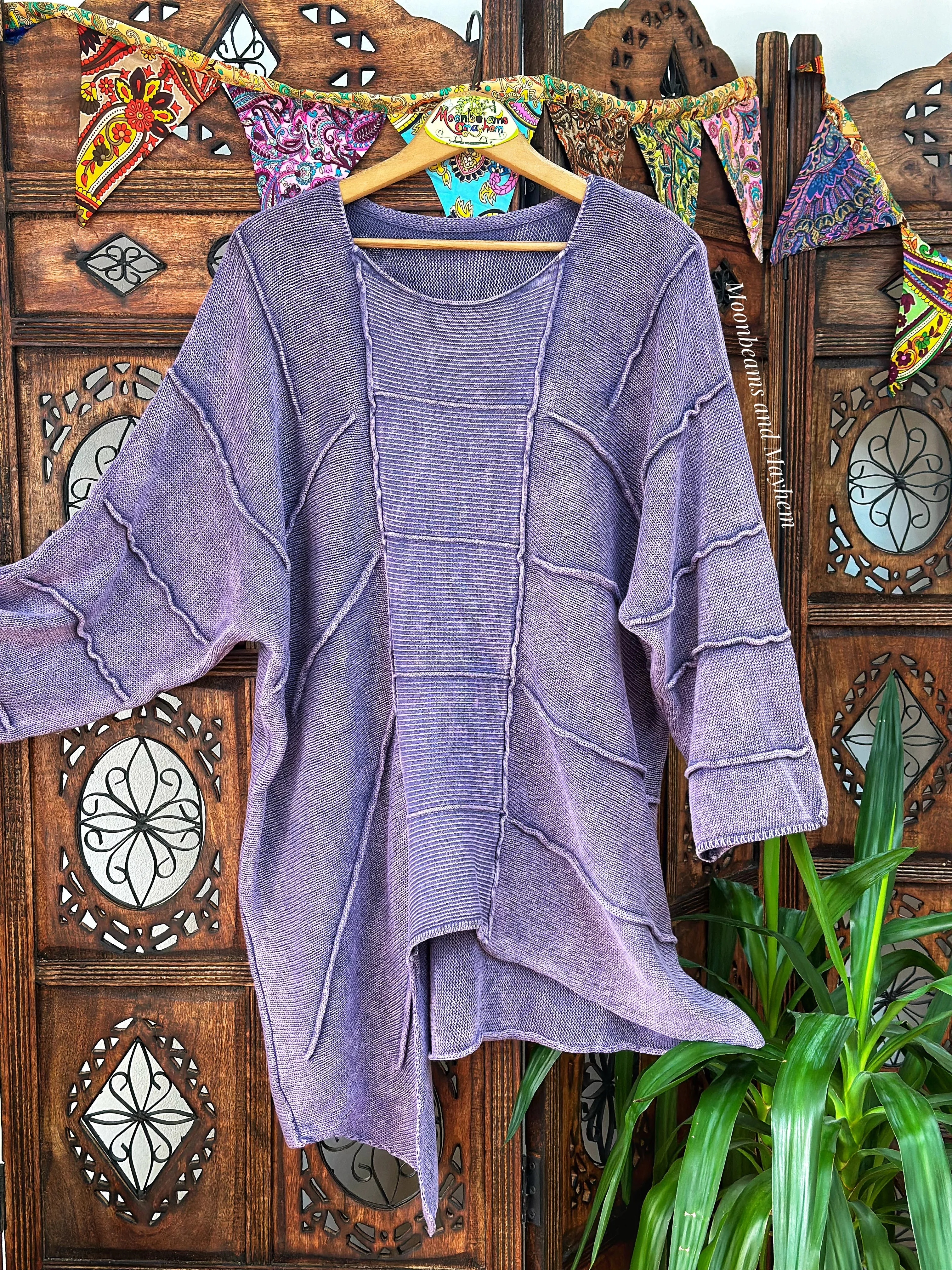 DELICIOUS PURPLE COTTON ART JUMPER SIZE M / L / XL