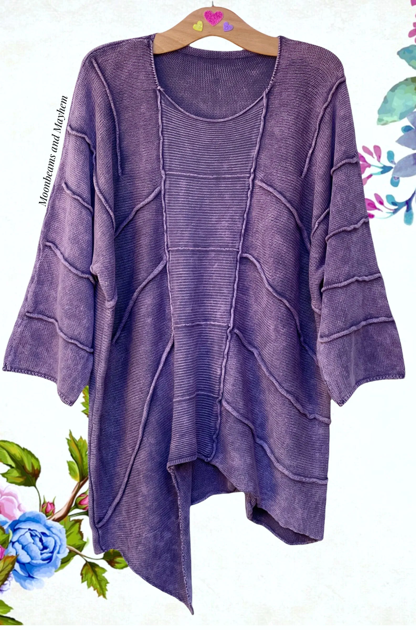 DELICIOUS PURPLE COTTON ART JUMPER SIZE M / L / XL