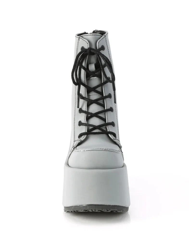 DEMONIA CAMEL-203 BOOTS - GREY REFLECTIVE  PRE ORDER 