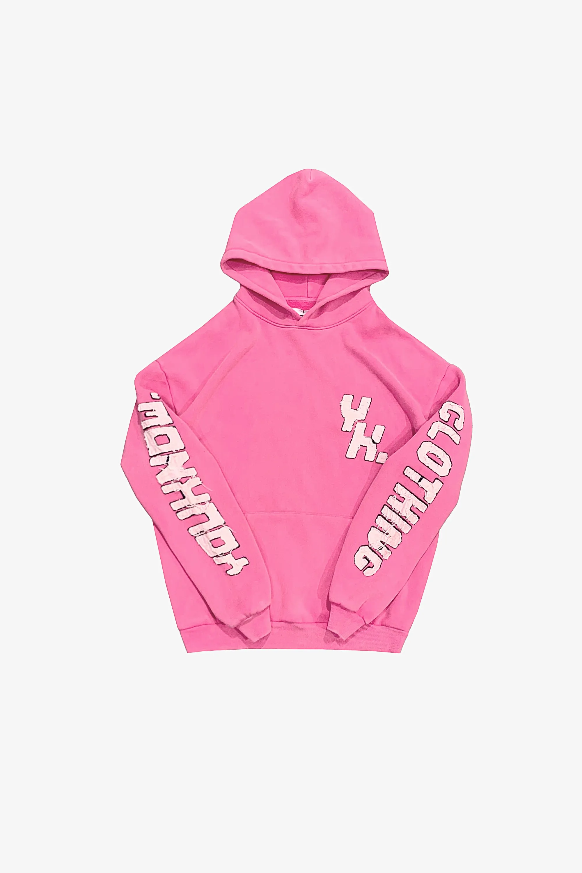 DISTRESSED HOODIE | PINK