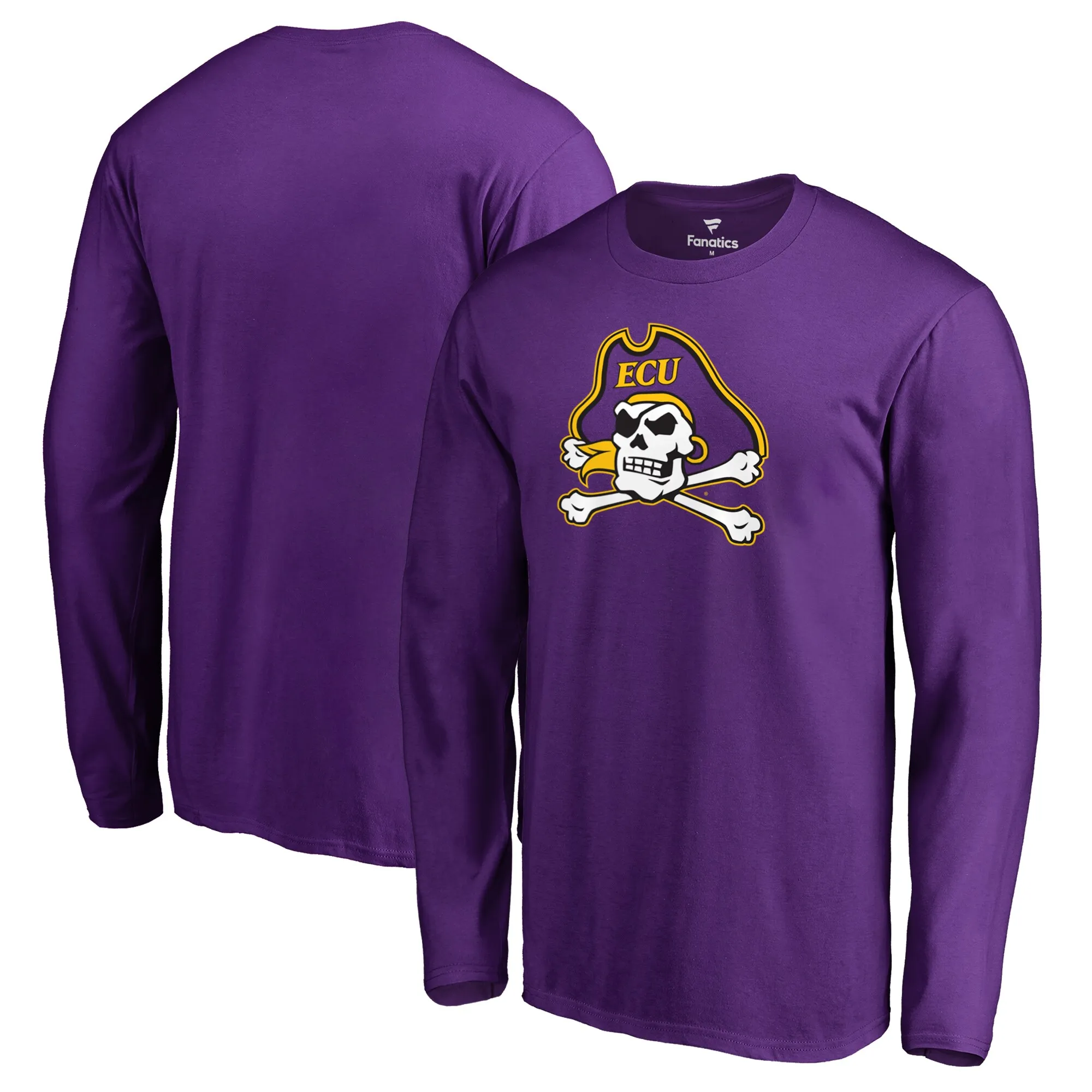 East Carolina Pirates Purple Primary Team Logo Long Sleeve T-Shirt