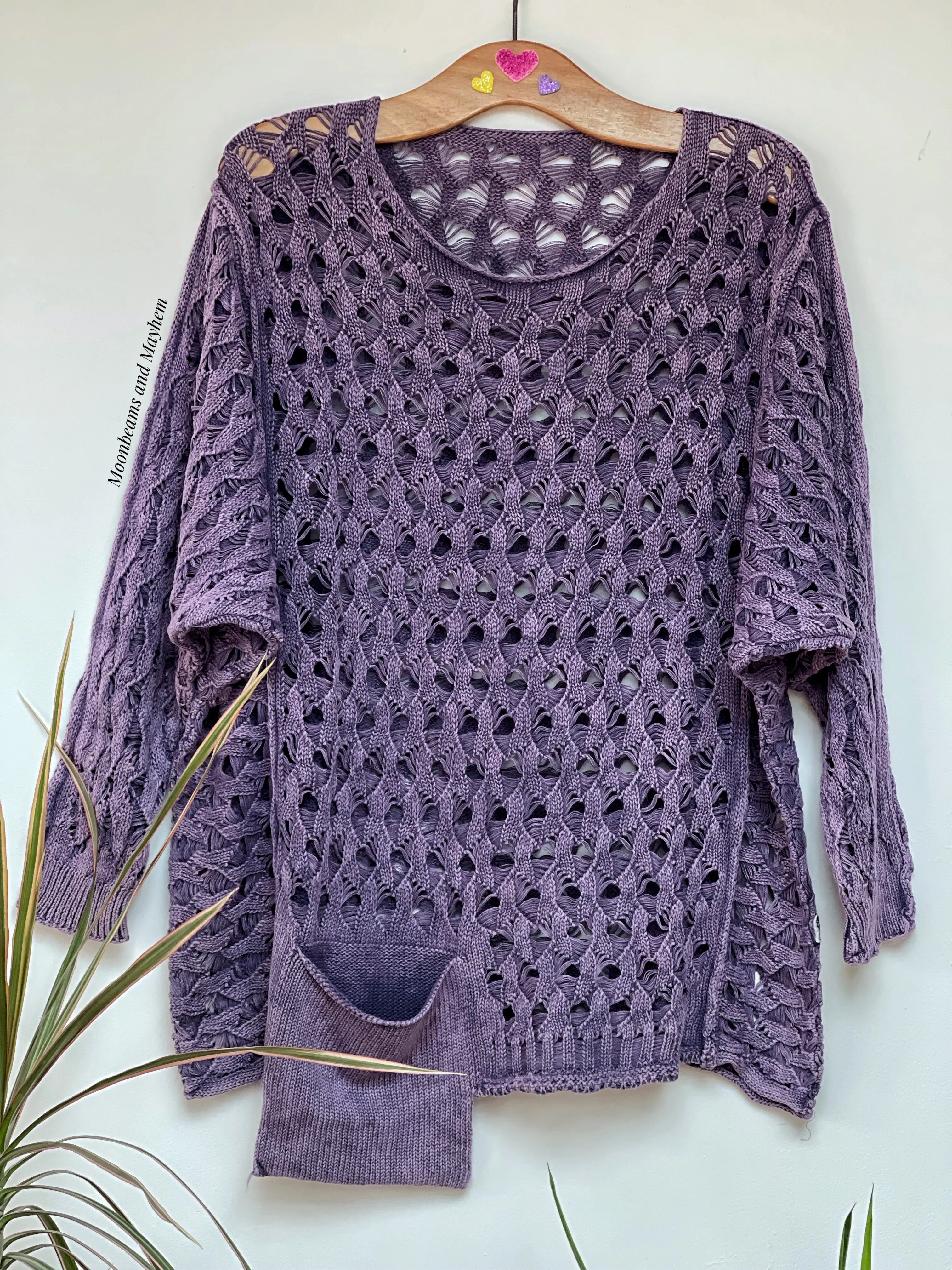 ECLECTIC PURPLE COTTON ART JUMPER SIZE  L / XL