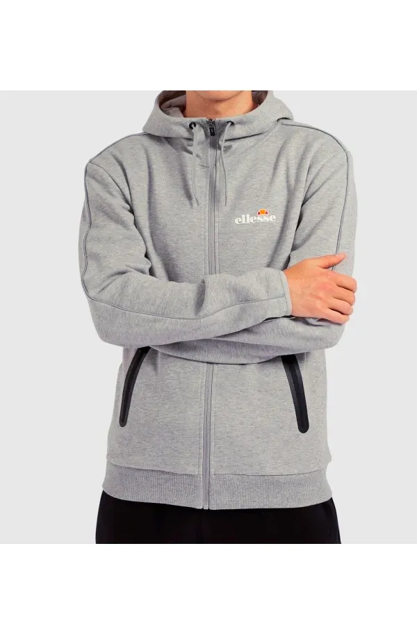 Ellesse Stripe Full Zip Hoodie Grey