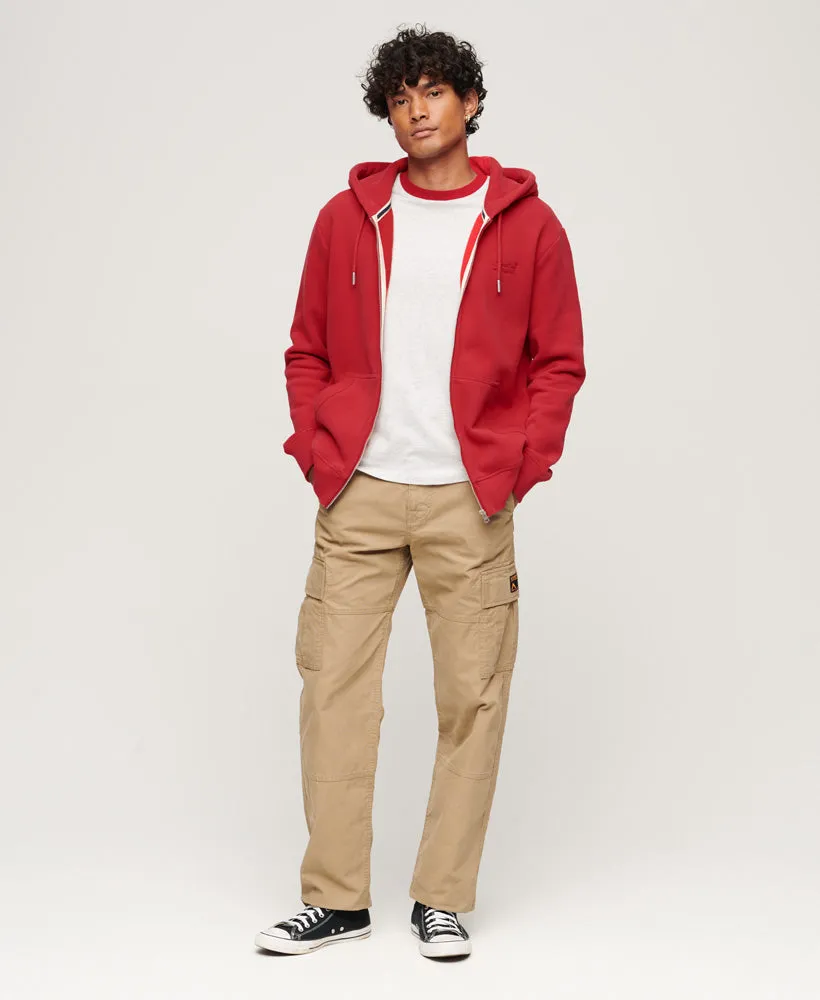 Essential Logo Zip Hoodie | Rouge Red