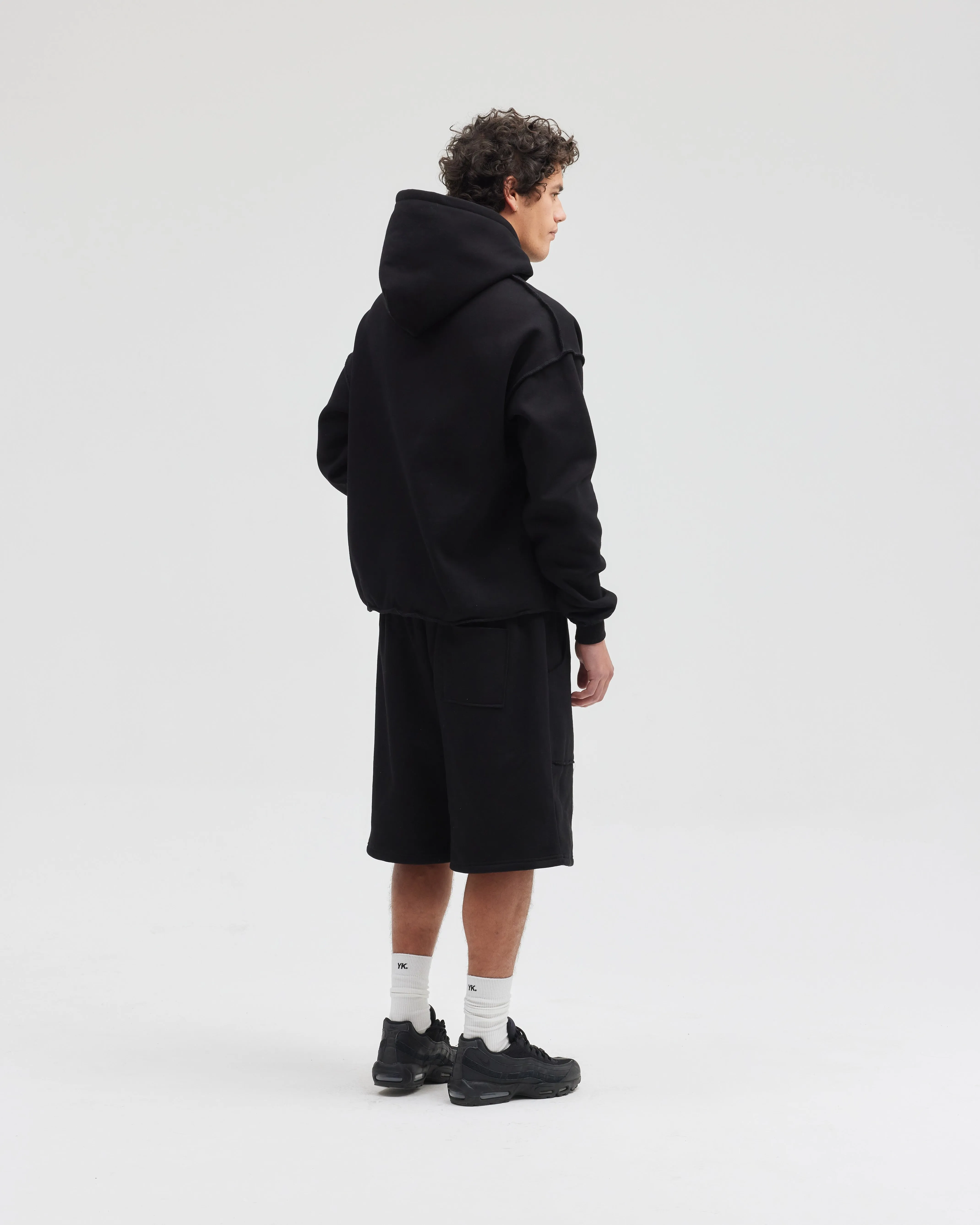 Exposed Seam Hoodie | BLACK