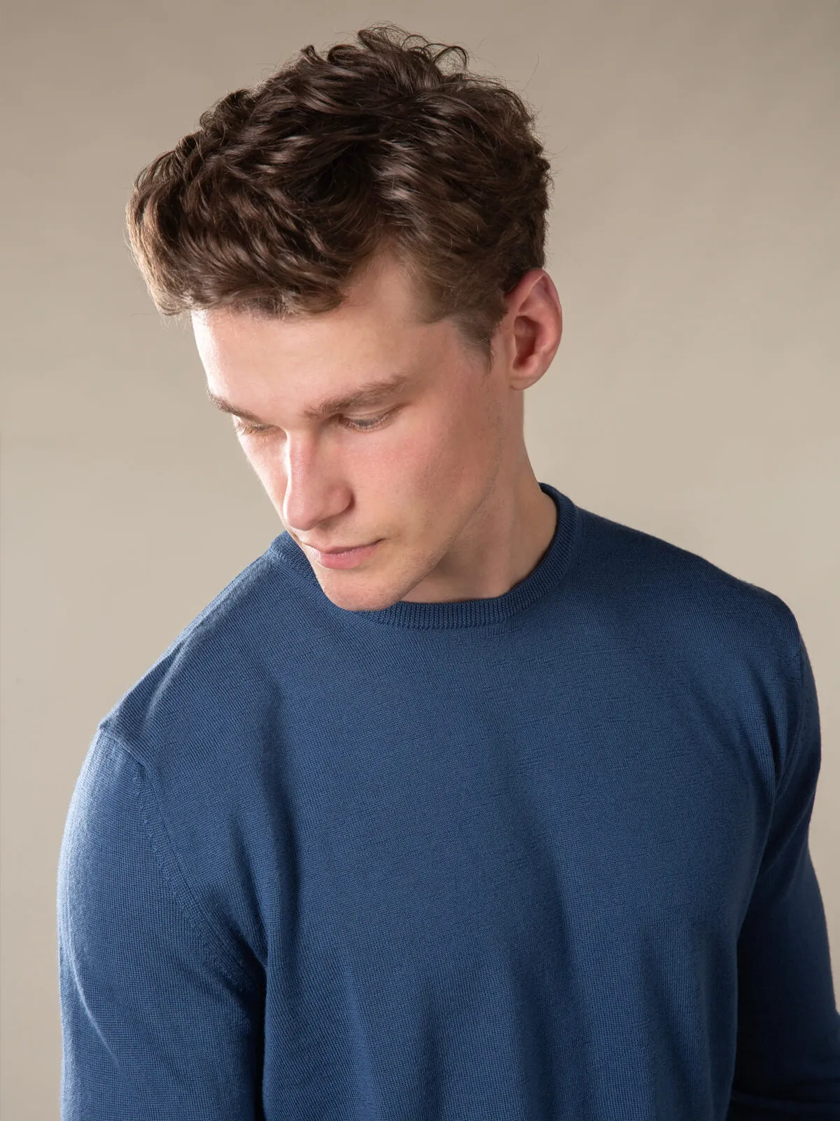 Extrafine Merino Crew Neck Sweater Petrol