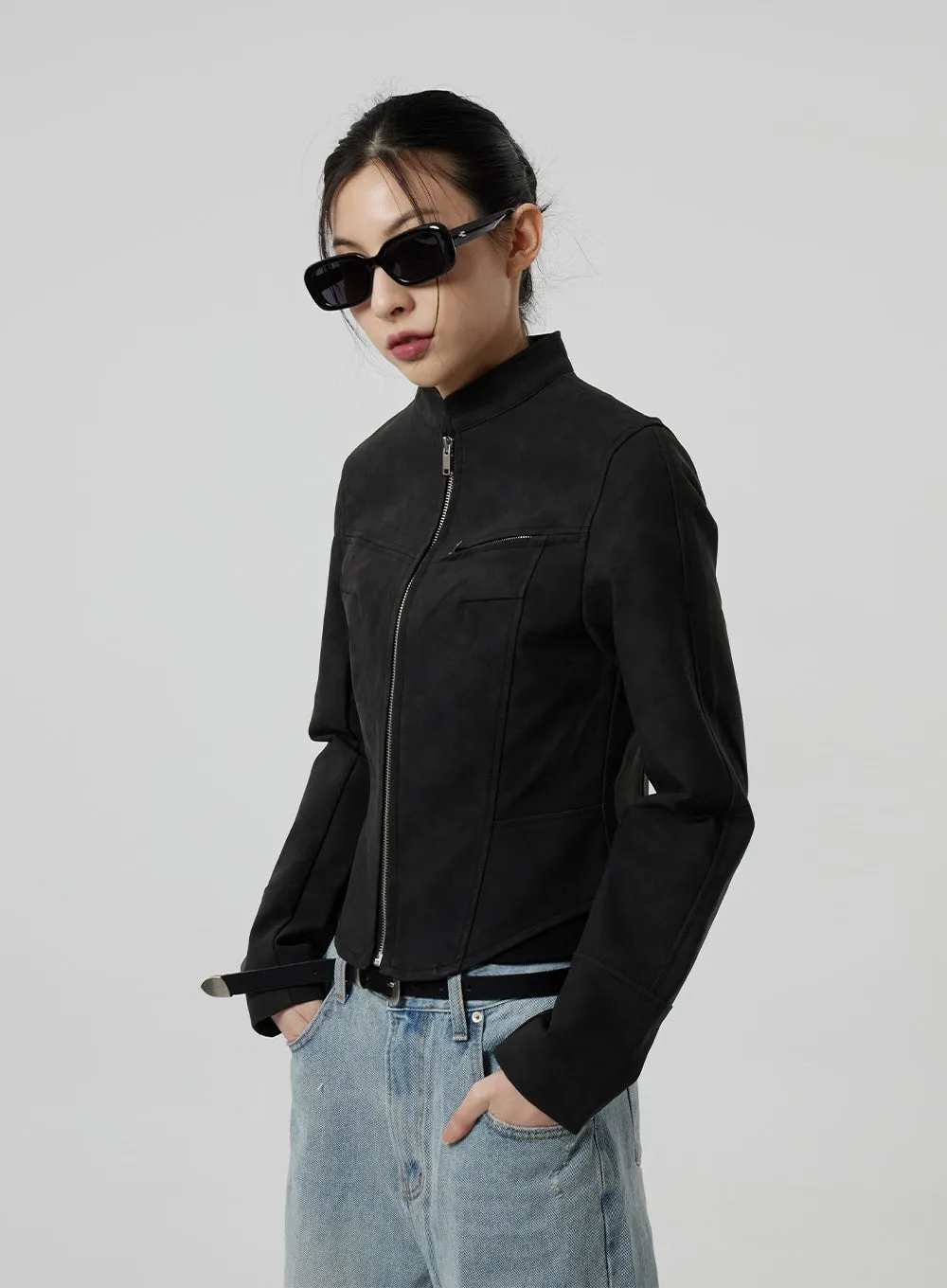 Faux Leather Vintage Jacket CF309