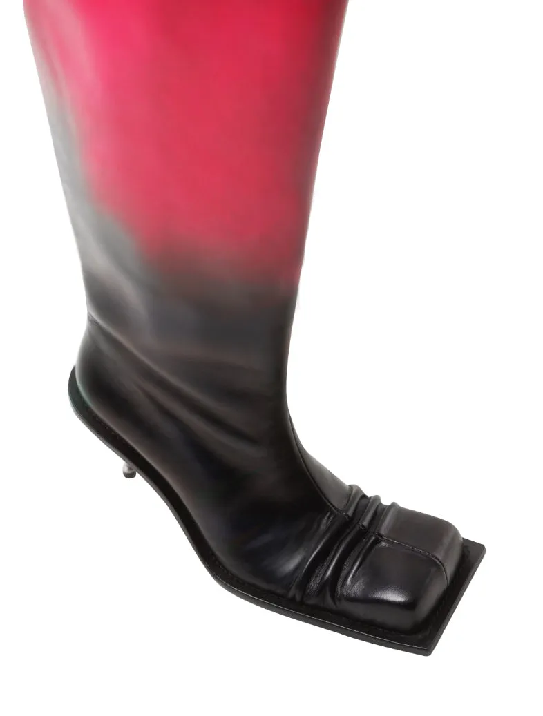 Fidan Novruzova Square Toe Pink Ombre Boot