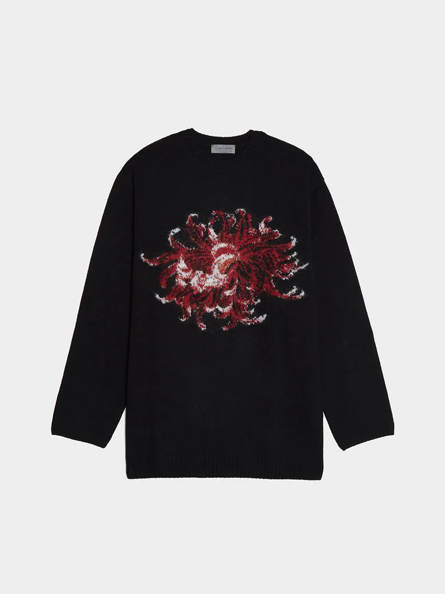 Flower Jacquard Knit Sweater II, Black