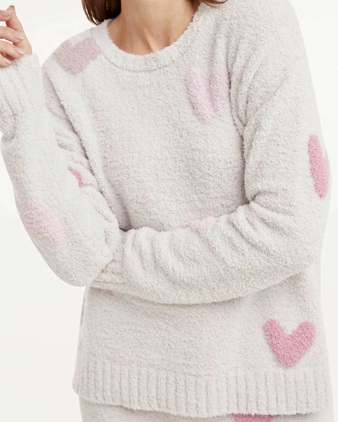 Fuzzy Sweater Set in Hearts