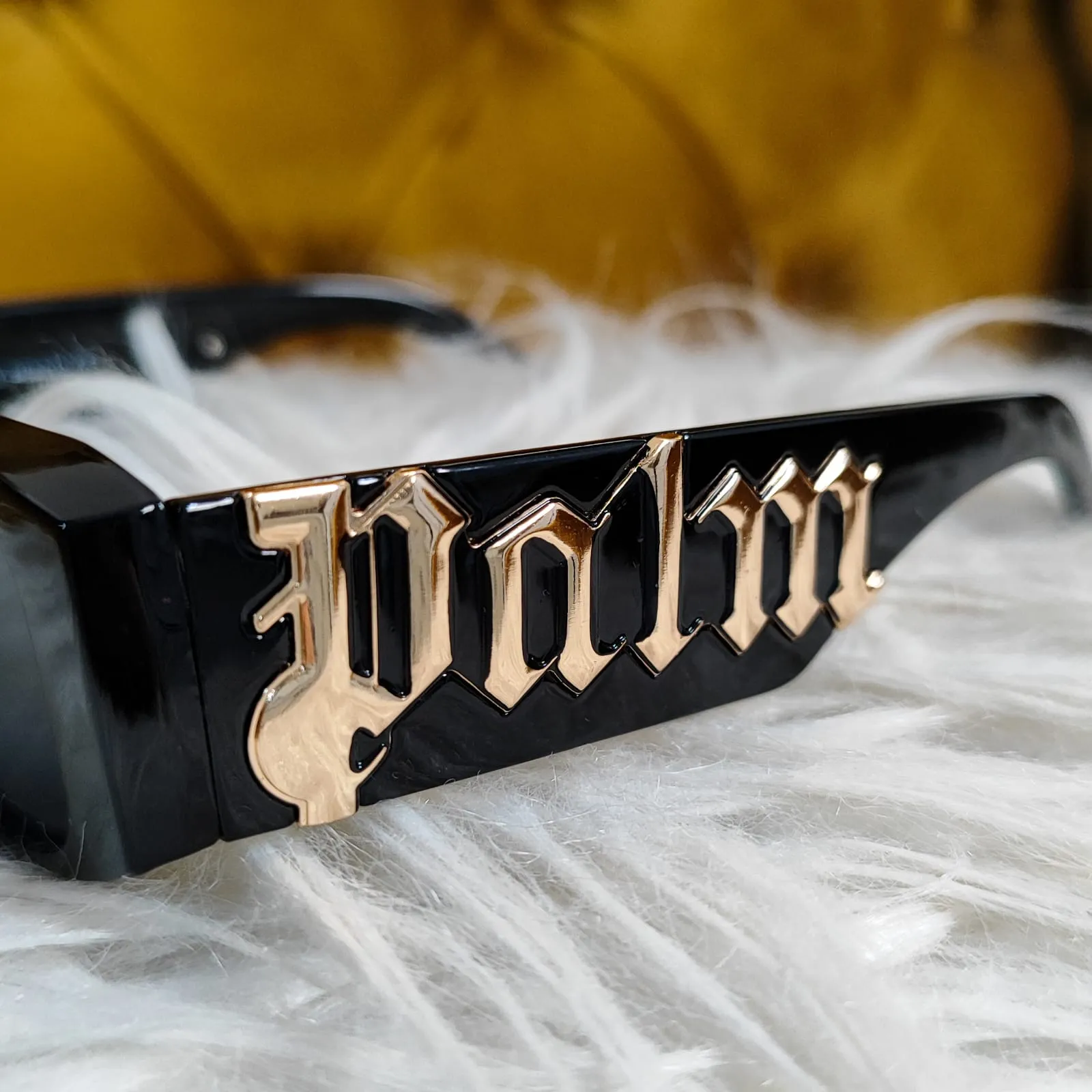 Gafas palm angels negra entera letras laterales