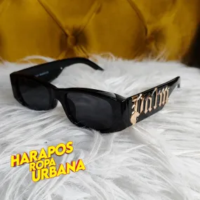 Gafas palm angels negra entera letras laterales