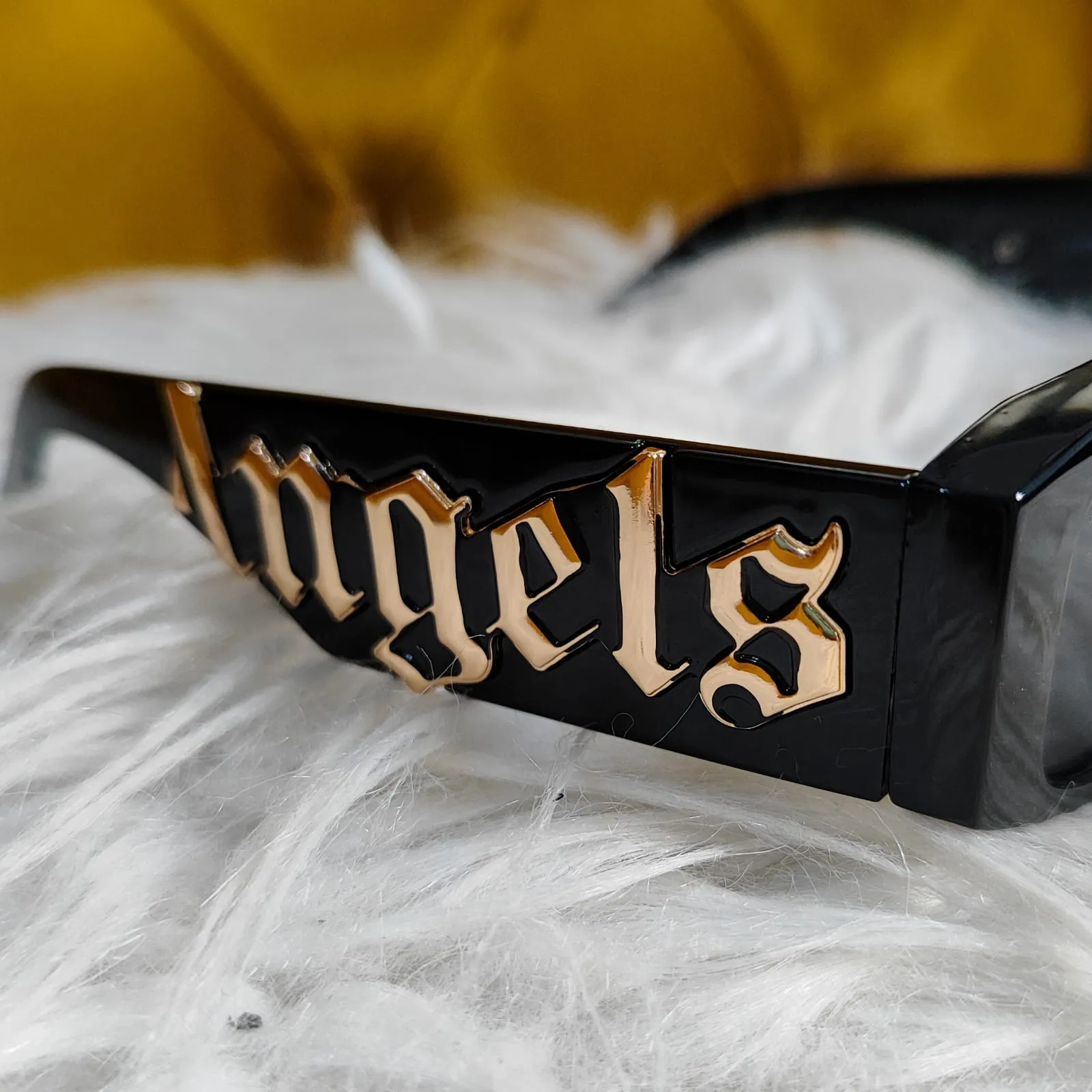 Gafas palm angels negra entera letras laterales