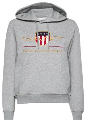 GANT Women Gold Shield Hoodie Grey