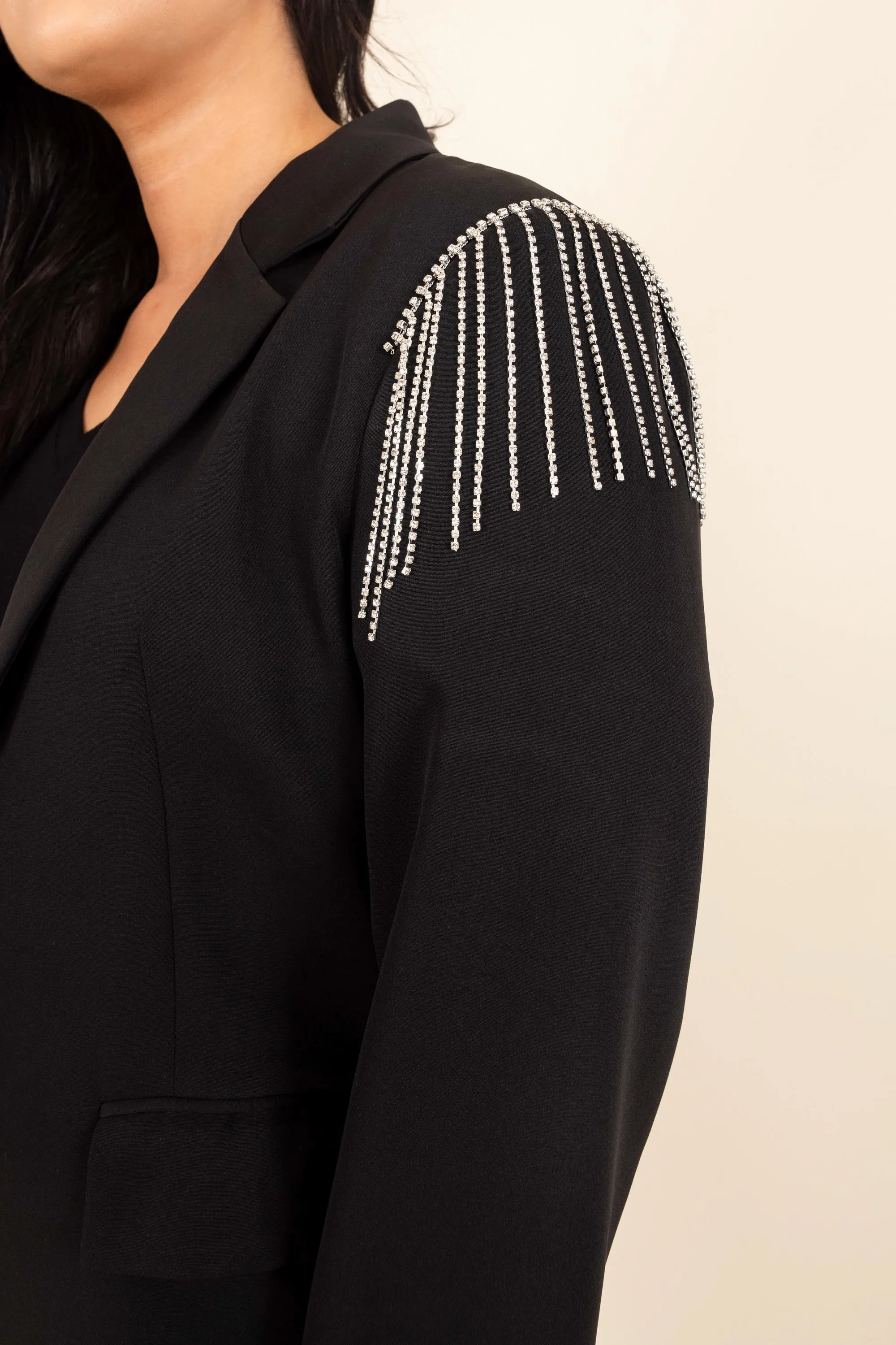 Glam And Glitz Blazer, Black