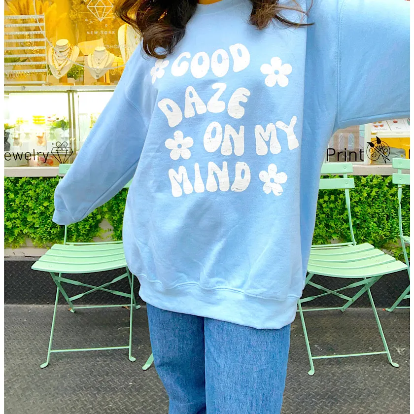 Good Daze On My Mind Retro Gradient Crewneck Sweatshirt