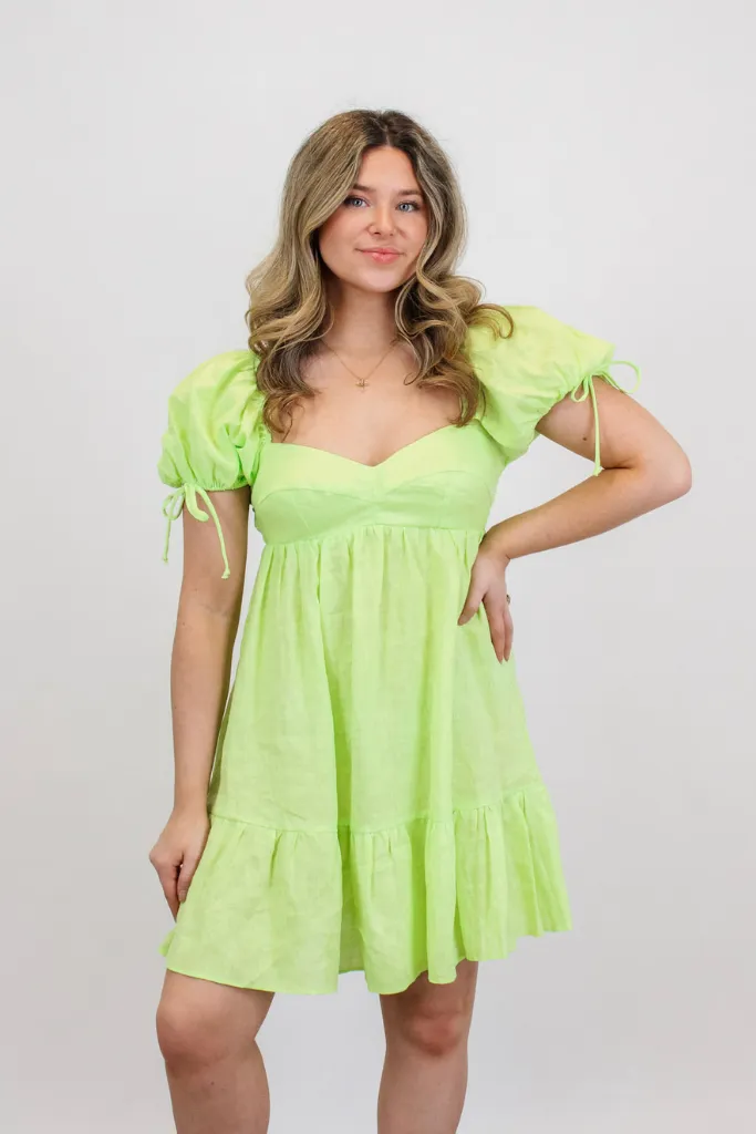 Heartbreaker Linen Babydoll Dress