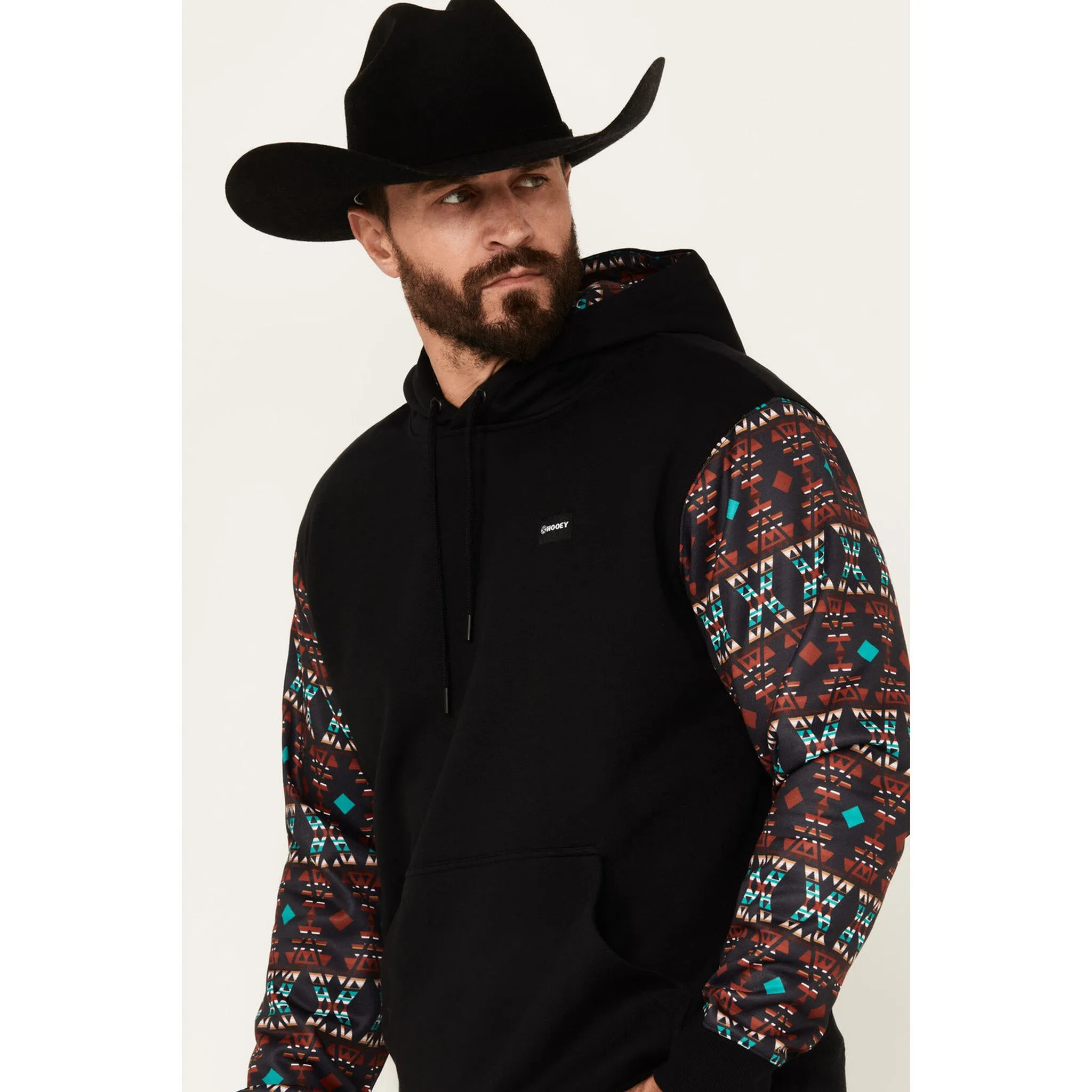 Hooey Men's Summit Black Aztec Hoodie