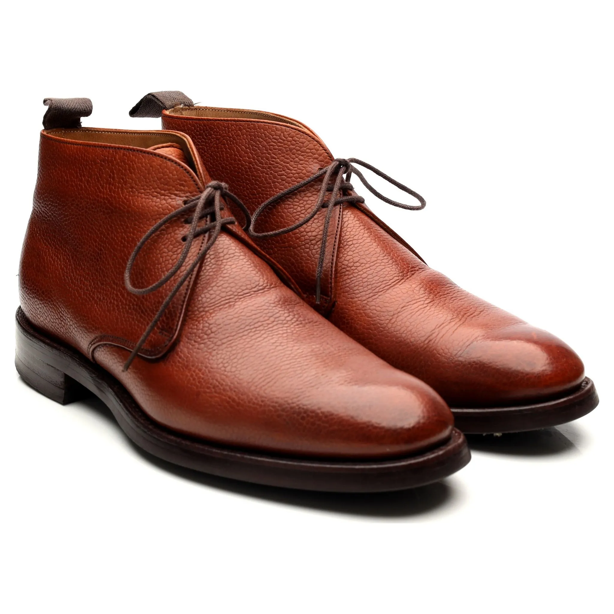 'Jackie III' Tan Brown Leather Chukka Boots UK 7.5 F