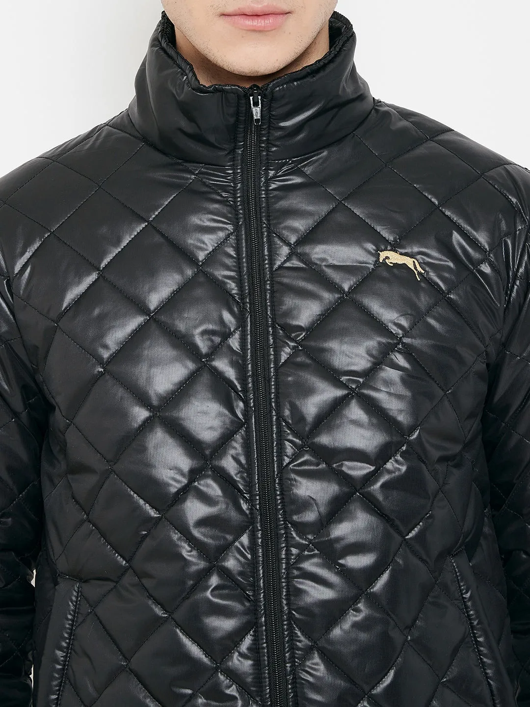 JUMP USA Men Black Quilted Jacket