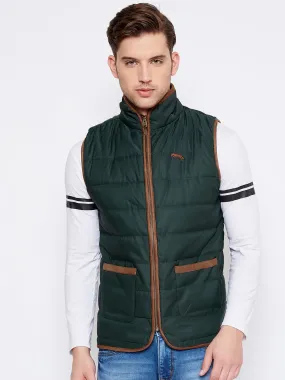 JUMP USA Men Green Sleeveless Padded Jacket