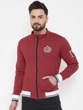 JUMP USA Men Red Solid Bomber Jacket