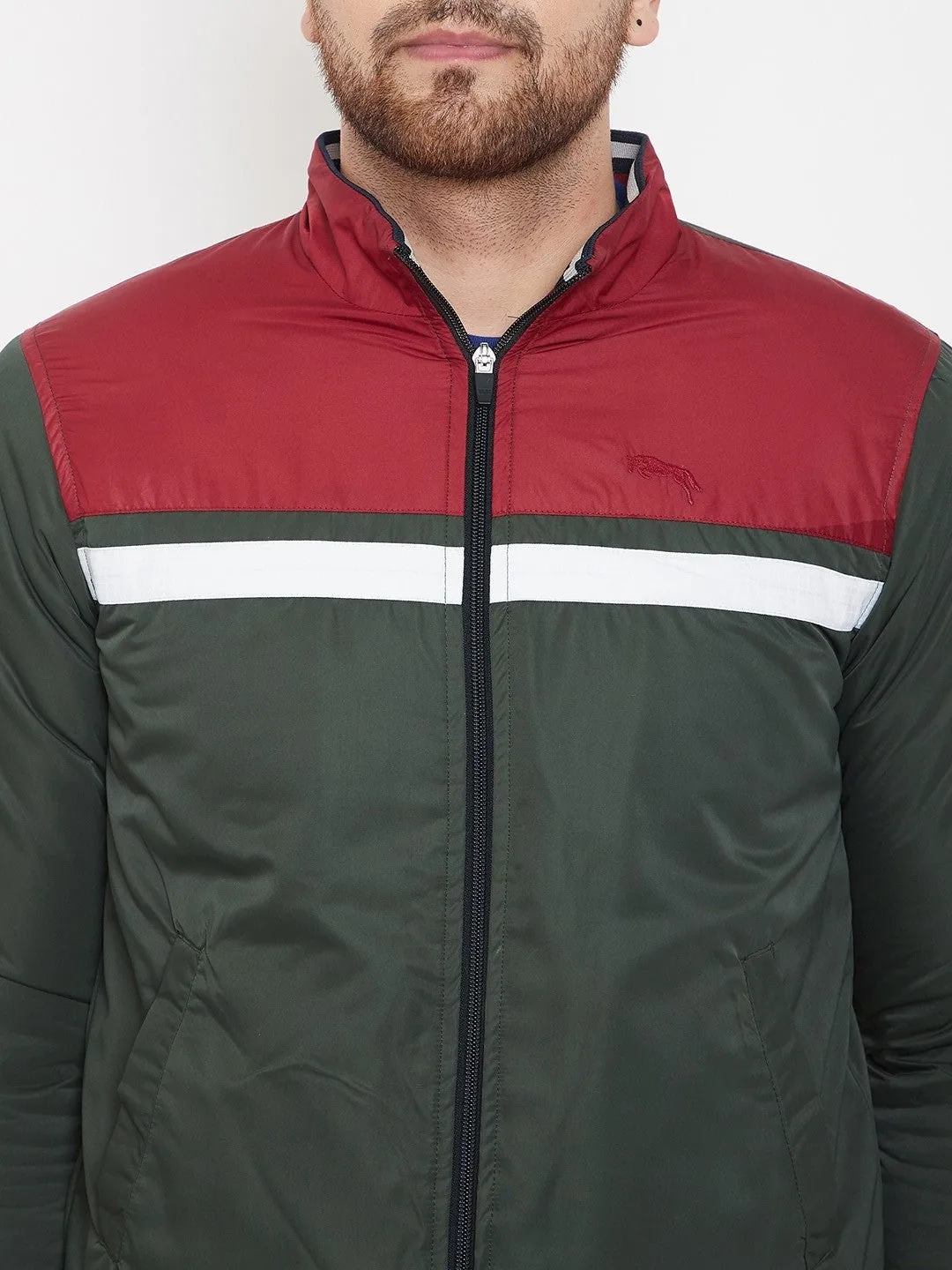 JUMP USA Men Solid Green Puffer Jacket