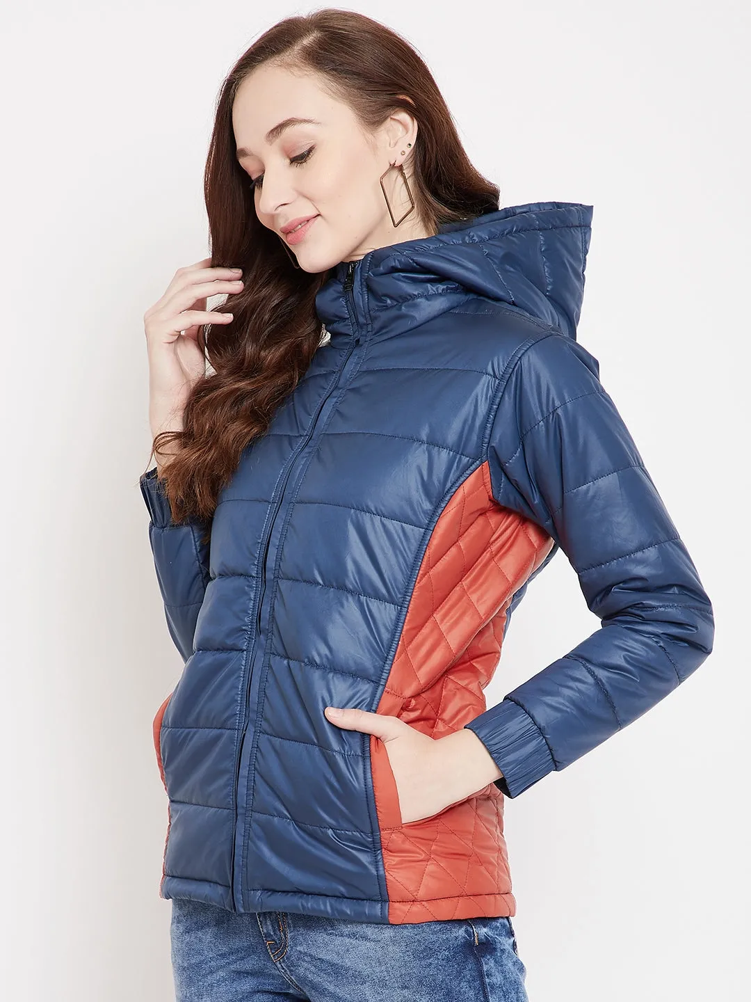 JUMP USA Women Blue Padded Jacket