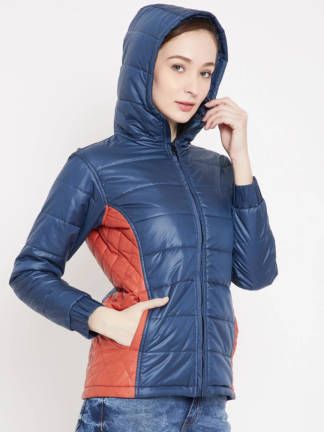 JUMP USA Women Blue Padded Jacket