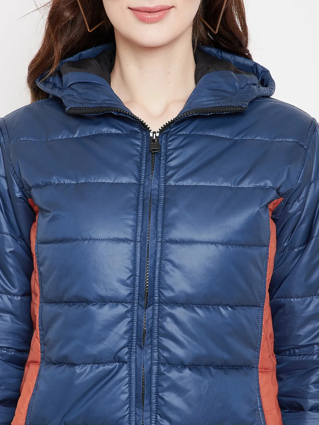 JUMP USA Women Blue Padded Jacket