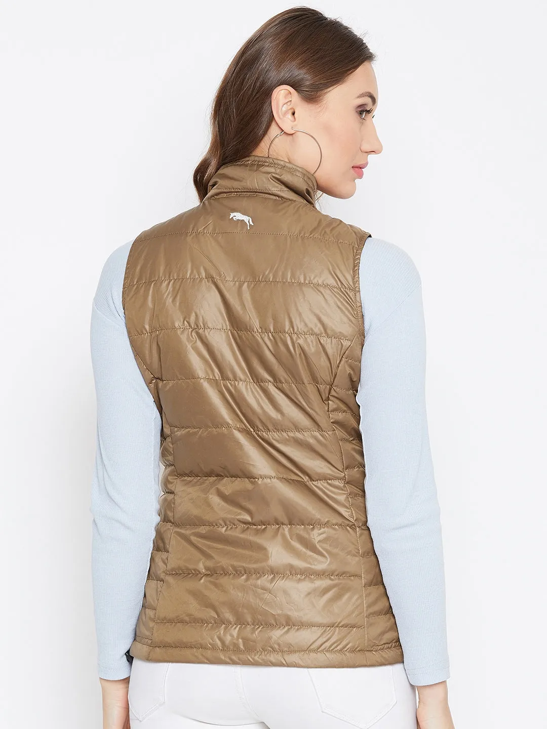 JUMP USA Women Brown Solid Padded Jacket