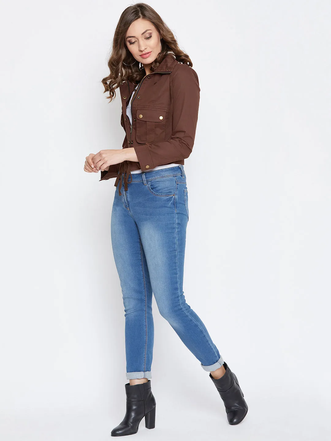 JUMP USA Women Rust Casual Tailored Jacket