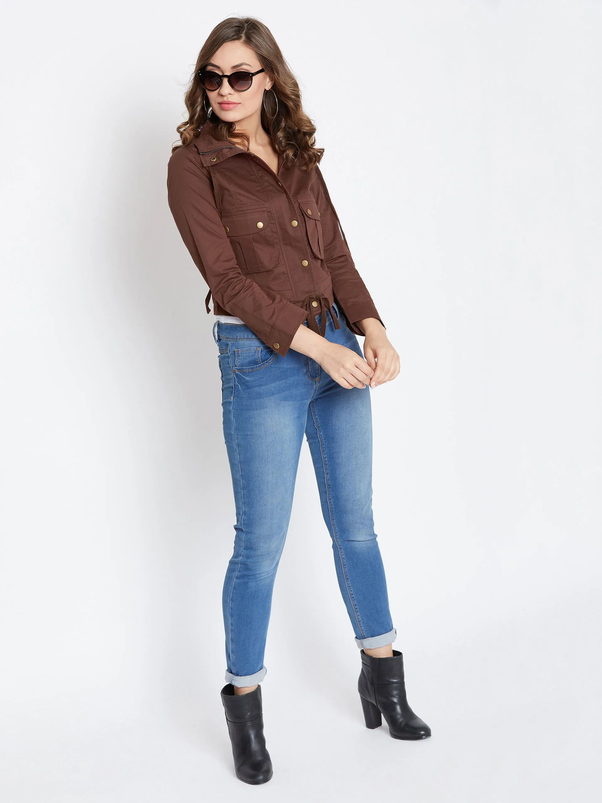 JUMP USA Women Rust Casual Tailored Jacket