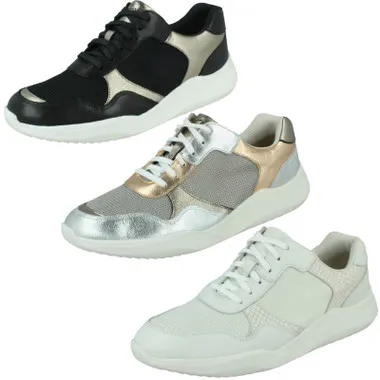 Ladies Clarks Casual Trainers Sift Lace