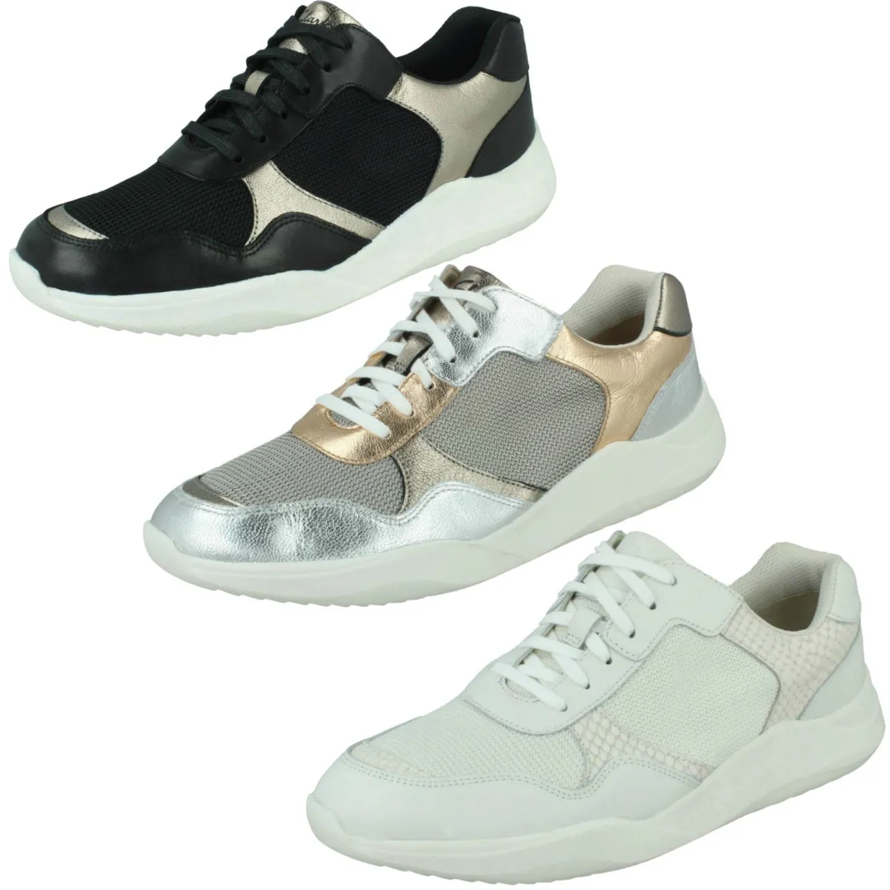 Ladies Clarks Casual Trainers Sift Lace