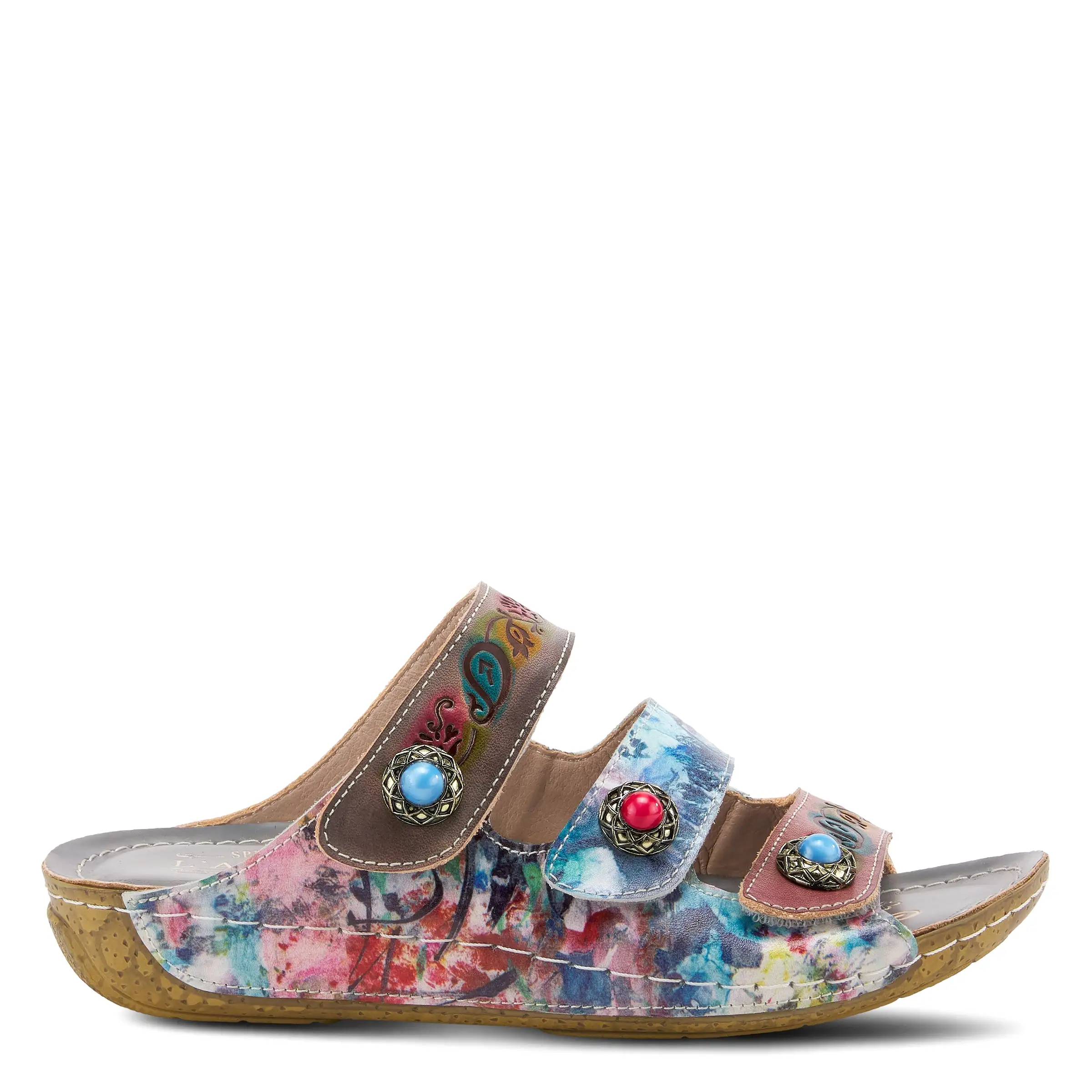 L'ARTISTE CASTLEWALK SLIDE SANDALS