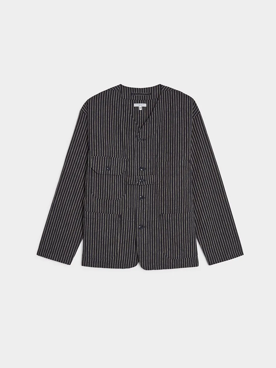 LC Stripe Cardigan Jacket, Navy