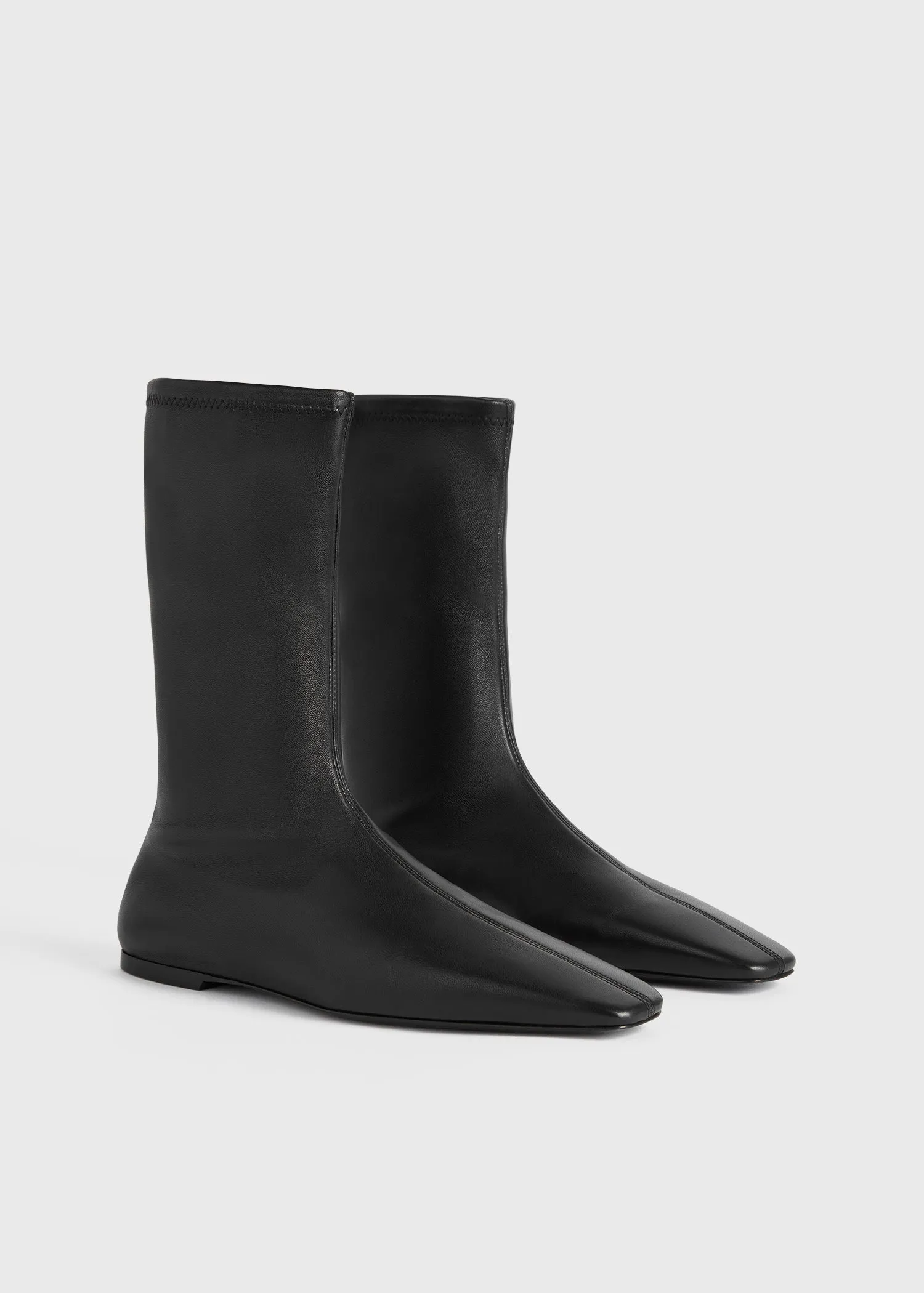 Leather sock boots black