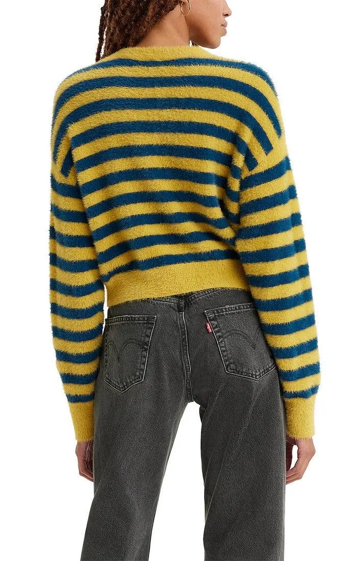 Levis Cat Cardigan Jenny Stripe In Golden Olive