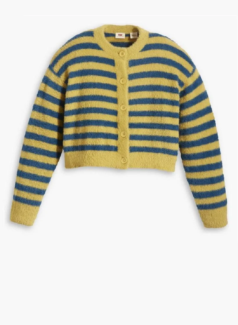 Levis Cat Cardigan Jenny Stripe In Golden Olive