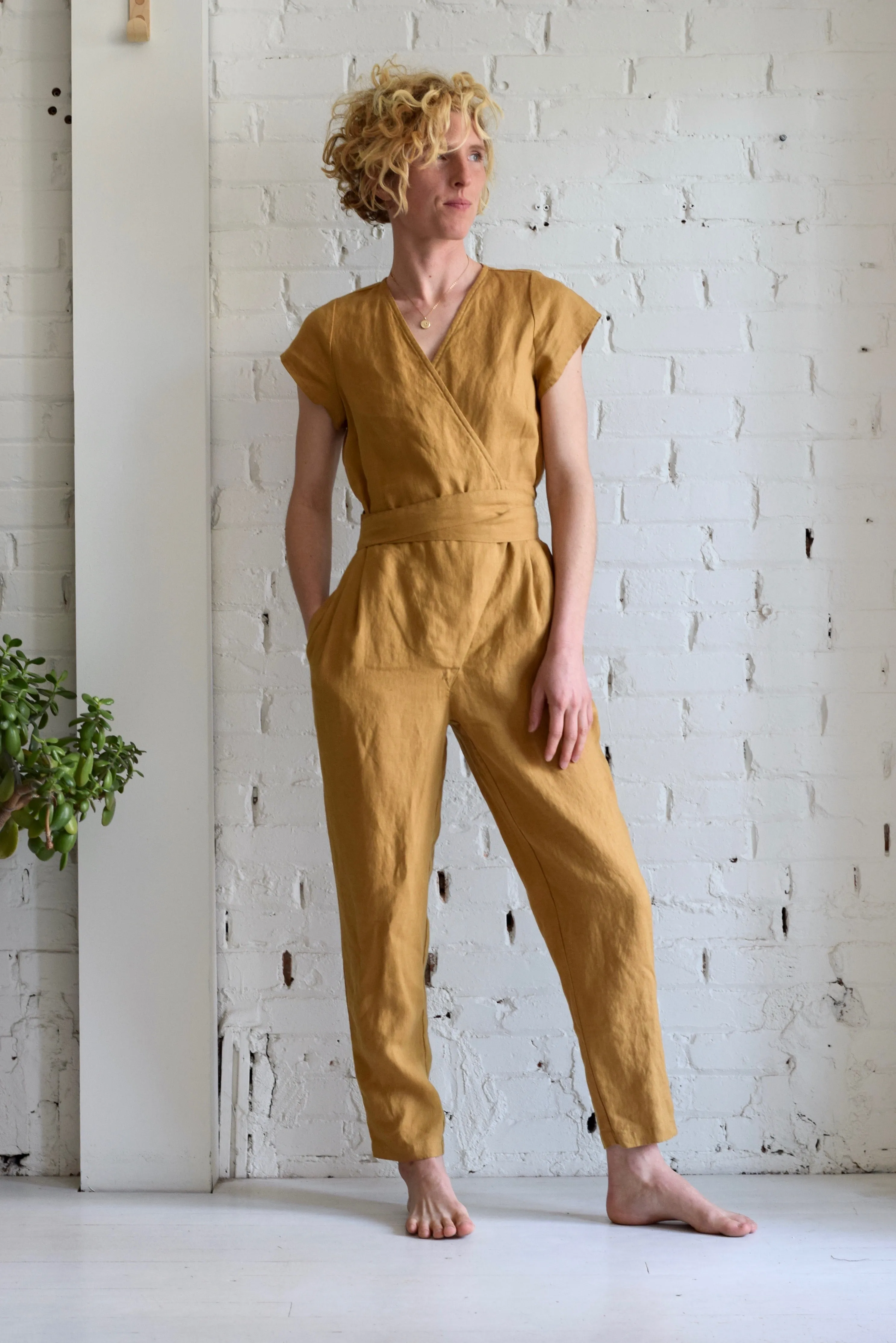 Linen Wrap Jumpsuit | Amber