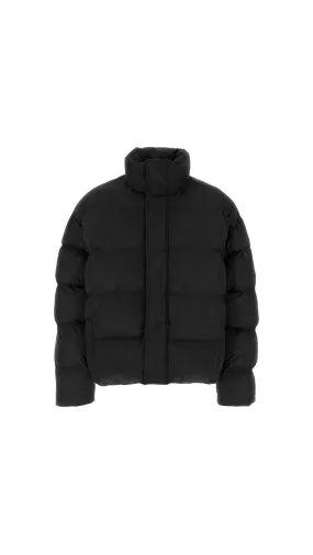 Logo Printed Puffer Jacket - Black